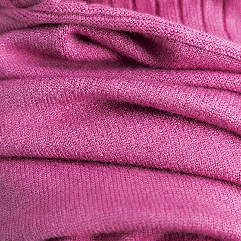 Осенне-зимнее полувысокое шерстяное платье с длинным рукавом и длинными рукавами длиной до колена трикотажное платье большого размера