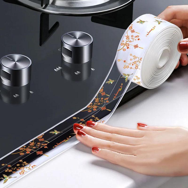 Прозрачный самоклеящийся водостойкий стикер на стену с принтом для ванной комнаты, кухонной раковины, уплотнительной ленты для ванны