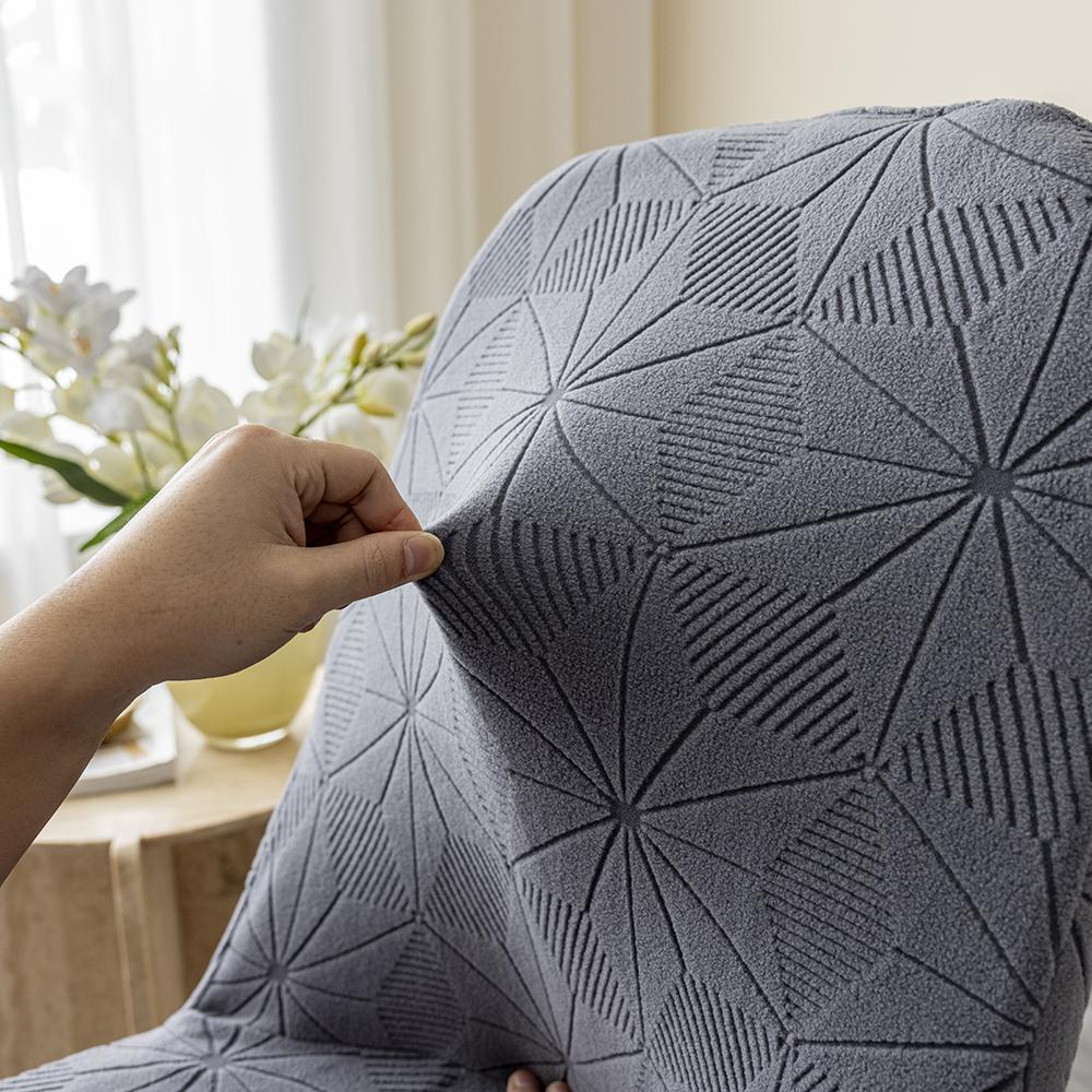 Thicked Jacquard Chair Covers Curved Stretch Chair Seat Cover For Wedding Dining Room Office Chair Covers Banquet Housse 1pcs
