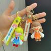 Adorable Cartoon Silicone Keychain Charming Butterfly Kiss Girl Design