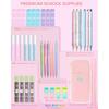 Mechanical Pencil Set with Pink Pencil Case,12X Pastel Mechanical Pencil 0.5mm-2.0mm with 564X HB+36X Color Leads for Writing, Drafting, Drawing,