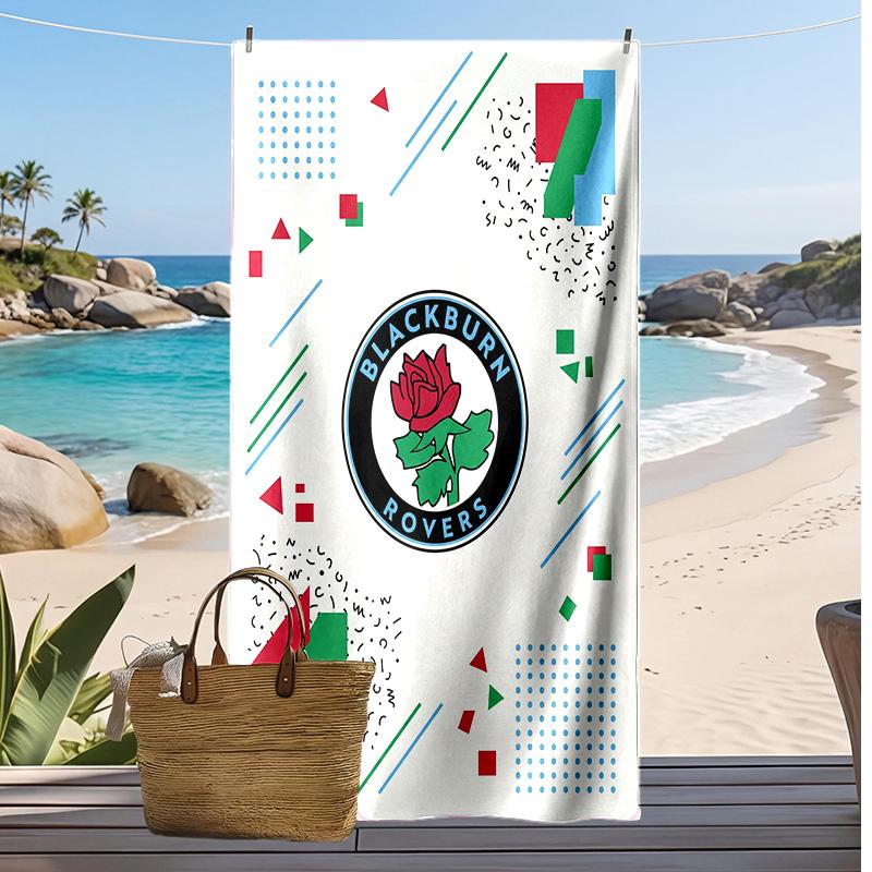 Blackburn Rovers Football Print Beach Towel, Large Soft Quick Dry Towel for Beach Camping Swimming