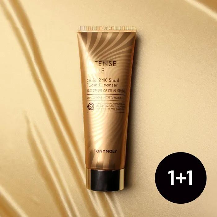 (1 + 1) Intense Care Gold 24K Очищающая пенка с улиткой 150 мл