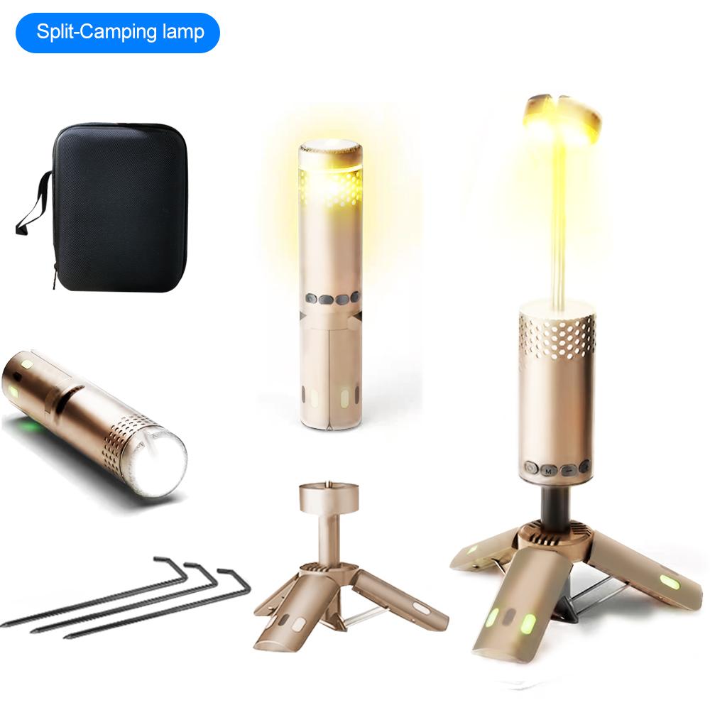 Upgraded Camping LED Telescopic Flashlight with Tripod Rechargeable Emergency Lamp Outdoor Portable orch Light Table Lamp Tent