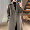 Wool Double-sided Woolen Middle-aged Mother Coat Women's Autumn and Winter Long Over-knee Slim-fitting and Thin Autumn and Winter Coat