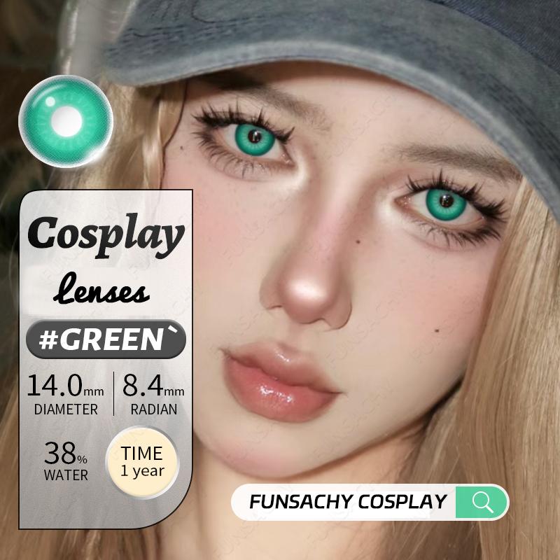 FUNSACHY Cosplay Black White Contact Lenses for Eyes 1Pair Colored Anime Lens Eye Makeup Pupil Halloween Women Men's Accessories