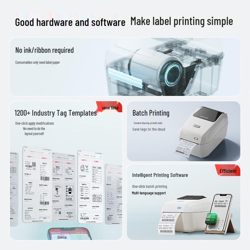 Jinchen Thermal Label & Waybill Printer CN plug (adapter included)