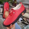 New Spring Casual Women Shoes Platform Loafers  Lace Up Leather Flats Slip-On Mom Shoe Mujer Zapatos Chaussure Femme