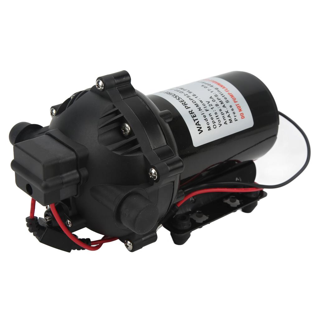 Self Priming DC Diaphragm Pump 12V 18.9LPM 5.0GPM Rated Flow with 15A Fuse Auto Cut Off for RV Boat