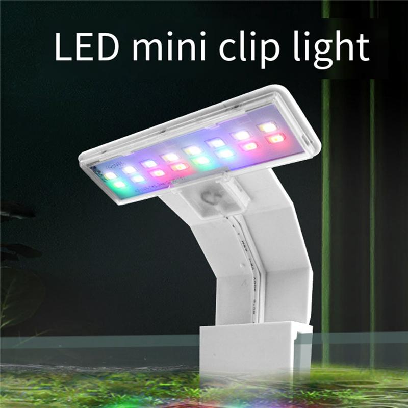 ABBY-Super Slim LED Aquarium Light Lighting Plants Grow Light 9W Aquatic Plant Lighting Clip-On Lamp For Fish Tank US Plug, Dura