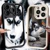 Милый чехол для телефона с аляскинским хаски для iPhone 16 17 Air 16E 15 Pro Max 14 Plus 13 12 Mini Capa Мягкий силиконовый Funda