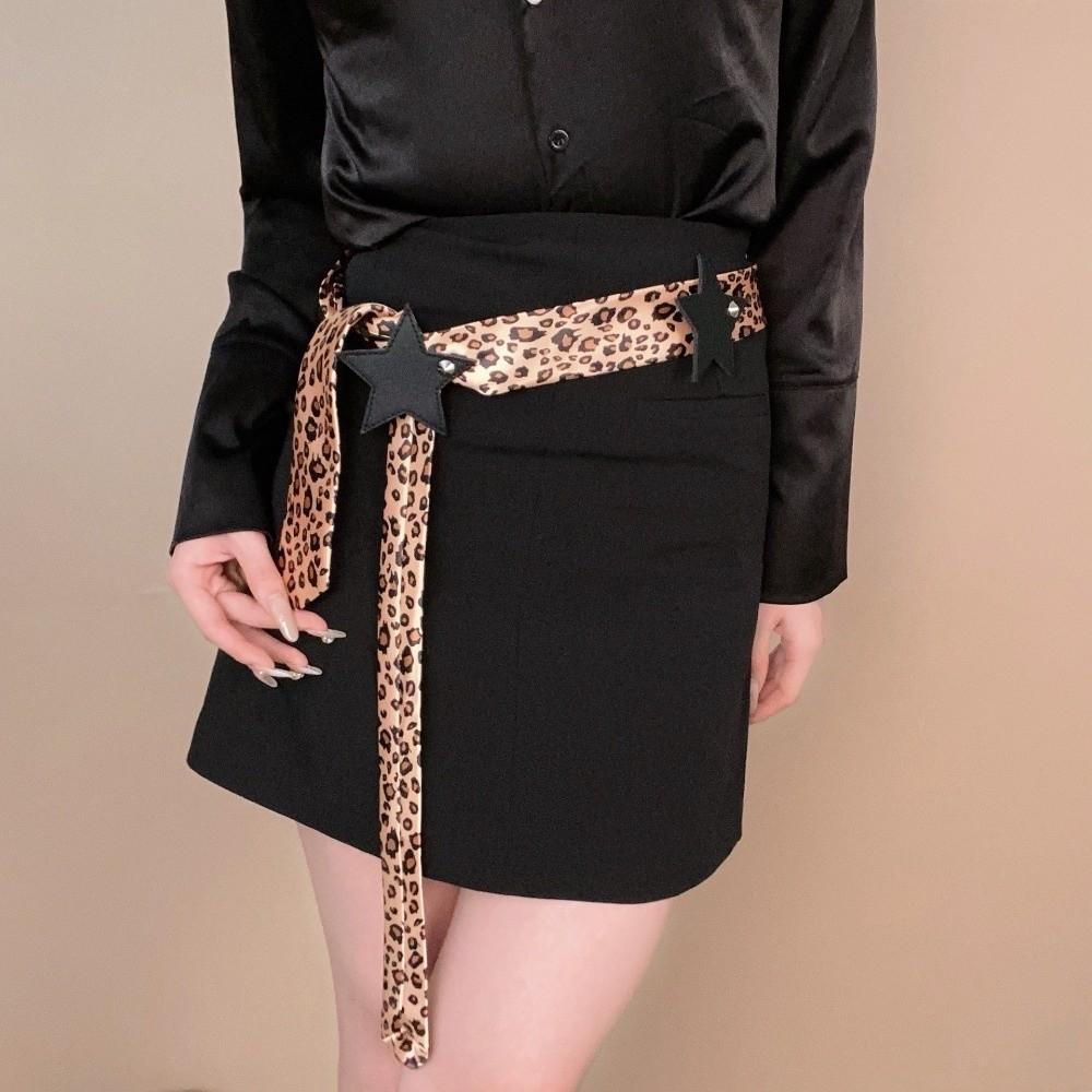Elegant Polka Dot Waist Belt Spicy Girl Long Vintage Scarf Fashion Leopard Print Scarf  Party