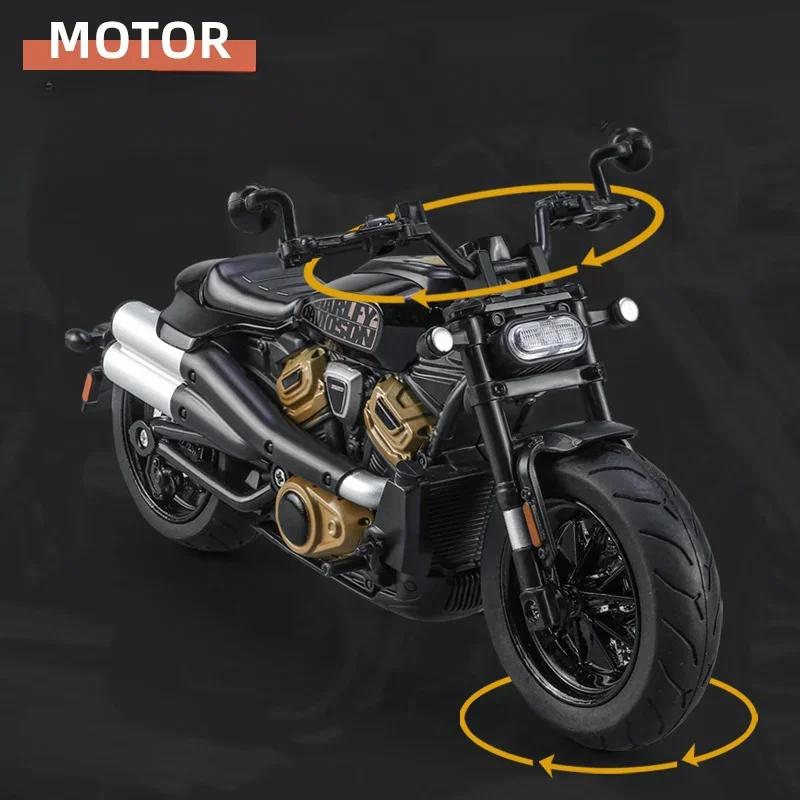 1/12 Модель мотоцикла Harley Davidson Sportster S из сплава, литая под давлением, гоночный мотоцикл, игрушка, подарок для детей, коллекция, миниатюрная машина
