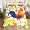Постельное белье Король Королева Животные на ферме Петух Овца Свинья Корова Комплект постельного белья Фермерский дом Кантри Пододеяльник Полиэстер Чехол для одеяла