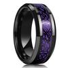 Fashion 8mm Men Stainless Steel Celtic Dragon Rings Inlay Orange Carbon Fiber Rings For Men Women Wedding Band Jewelry