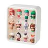 Doll Storage Holder Small Toys Figures Display Case Container with Transparent Dust Cover White