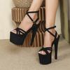 2025 Весна Новая Мода 17СМ Босоножки на высоком каблуке Пряжка-одно слово Клубные туфли-стилет Женская обувь LFD-181-Q35
