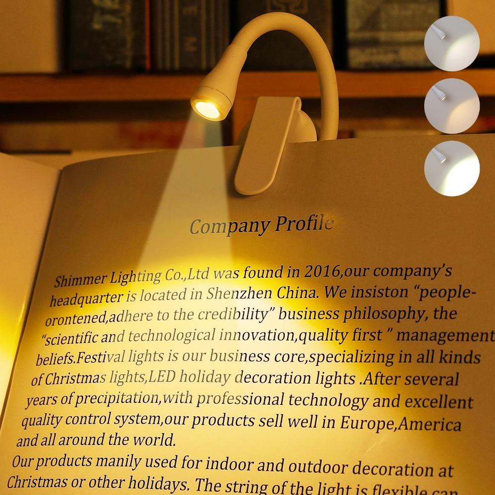 Dimmable Reading Book Light Mini Led Book Lamp Portable Clip-on Night Lights Bedroom