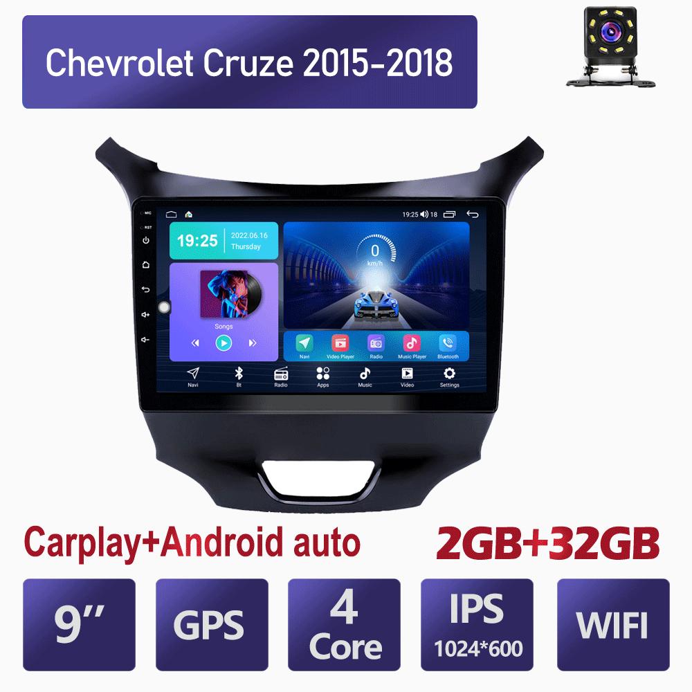 Автомобильный радиоприемник на базе Android Carplay для Chevrolet Cruze 2015-2018, мультимедийный видеоплеер, GPS-навигация, WIFI, 4 + 64 ГБ