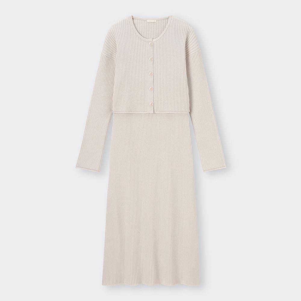 Платье Gu Multi Way Rib Knit с длинными рукавами 