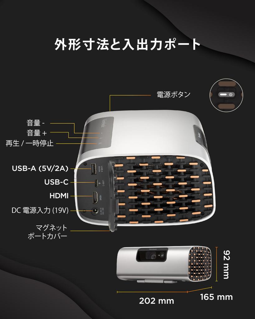 Лазерный проектор ViewSonic M10 HD 1080p 550 ANSI люменов с высокой яркостью, цветовой гаммой HDR10, потолочная проекция, полностью автоматическая коррекция трапецеидальных искажений