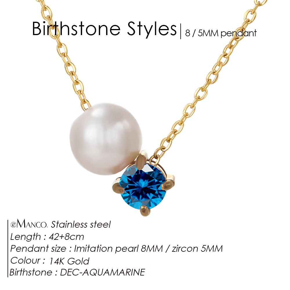 eManco Fashion Imitation Pearls Zircon Pendant Quality Necklace Chic Stainless Steel Fashion Exquisite Jewelry New
