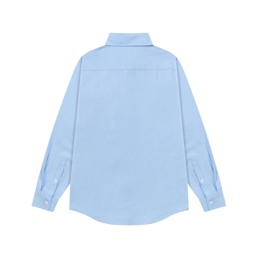 AMI Осень 2025 Новый продукт Нагрудный карман Классическая Невидимая 3D Вышивка Маленькая Любовь Повседневная Хлопковая Однотонная Рубашка с Длинным Рукавом