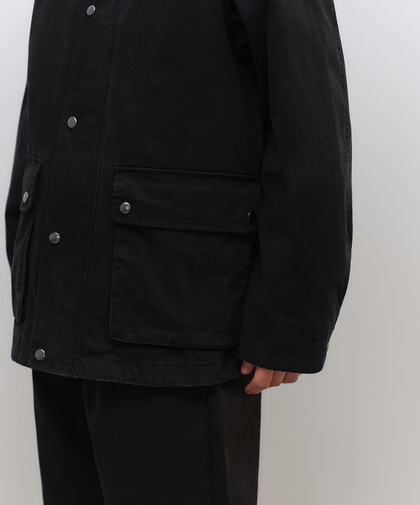Musinsa Standard Pigment Canvas Hunting Jacket [Black]