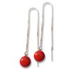 Red Hanging Chain Earrings