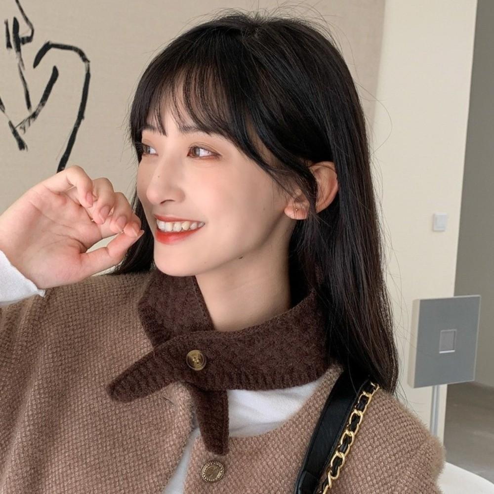 Windproof Cross Neck Warmer Solid Color Women Winter Neckerchief Apparel Accessories