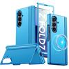 Для Samsung Galaxy Z Fold 7 с магнитной зарядкой [Скрытая подставка][Защитное стекло][Защита шарнира]Тонкий ударопрочный защитный чехол для телефона - Светло-синий