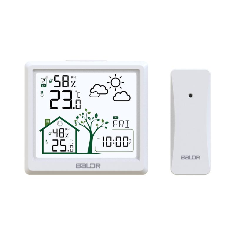 Baldr 4.9" Smart Digital Thermometer Hygrometer Weather Station Alarm Clock Comfort Tips Frosting Point Wireless Forecast Sensor