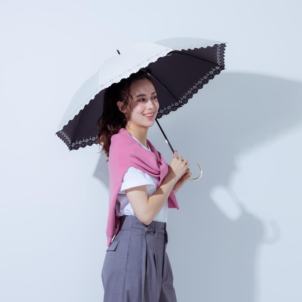 Assa Long UV For Both Sunny and Rainy Light UV or Heat Shielding Heat Floral Lace Parasol Women's Parasol, Umbrella, Protection, Days, 100% Blocking,