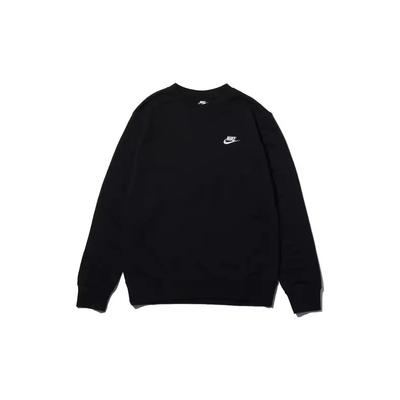 Nike Мягкая удобная повседневная толстовка с длинным рукавом и круглым вырезом с логотипом, унисекс, черная толстовка BV2667