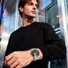 OPK Men's Wristwatch Waterproof Stainless Steel Date Casual Business Lightweight Comfortable Black