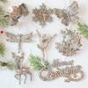 Christmas Decorations Acrylic Sequins Snowflake Elk Wreath Xmas Tree Hanging Pendant Glitter Ornament For Xmas New Year Party