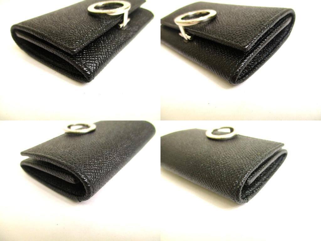 Authentic BVLGARI Black Leather Logo Clip Coin Purse #a895  Refurbished
