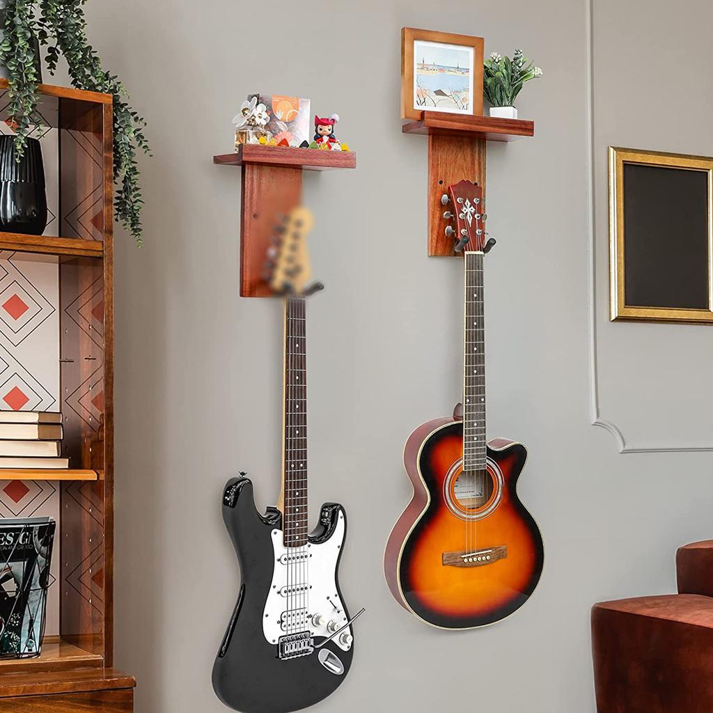2 шт. многофункциональная настенная вешалка для гитары DIY Kit красное дерево деревянная настенная вешалка держатель для полки