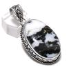 Подвеска из стерлингового серебра 925 пробы с драгоценным камнем Zebra Jasper 2,17 дюйма t8k83