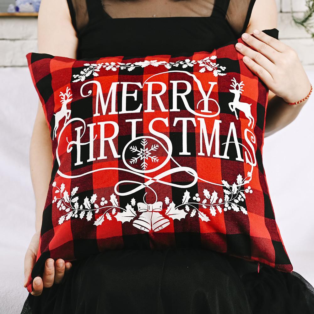 Очаровательный деревенский рождественский декор с креативным дизайном оленя Наволочка из мешковины