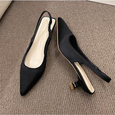 Дизайнерские женские новые сексуальные туфли-лодочки с острым носком в стиле ретро однотонные на высоком каблуке из ПУ кожи для улицы, для банкета, вечеринки, женские сандалии большого размера 42