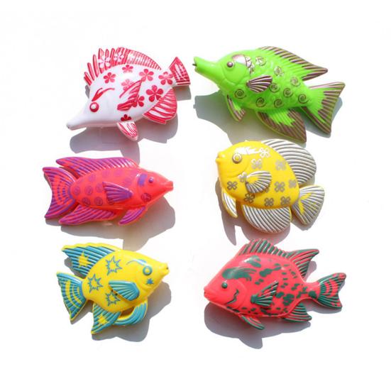 7 Pcs Fishing Game Toy Magnetic Simulation Plastic Colorful Fish Models for Children