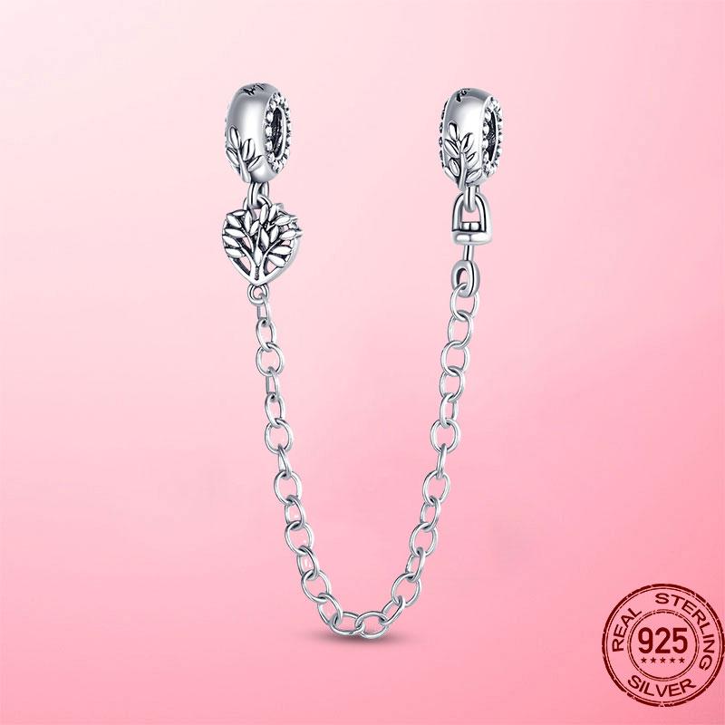 Горячие 925 Серебряные Бусины Классическая Защитная Цепочка Стопор Клипса Подвески Подходит Оригинальный Браслет MULA Серебряные 925 Ювелирные Изделия Изготовление Подарок