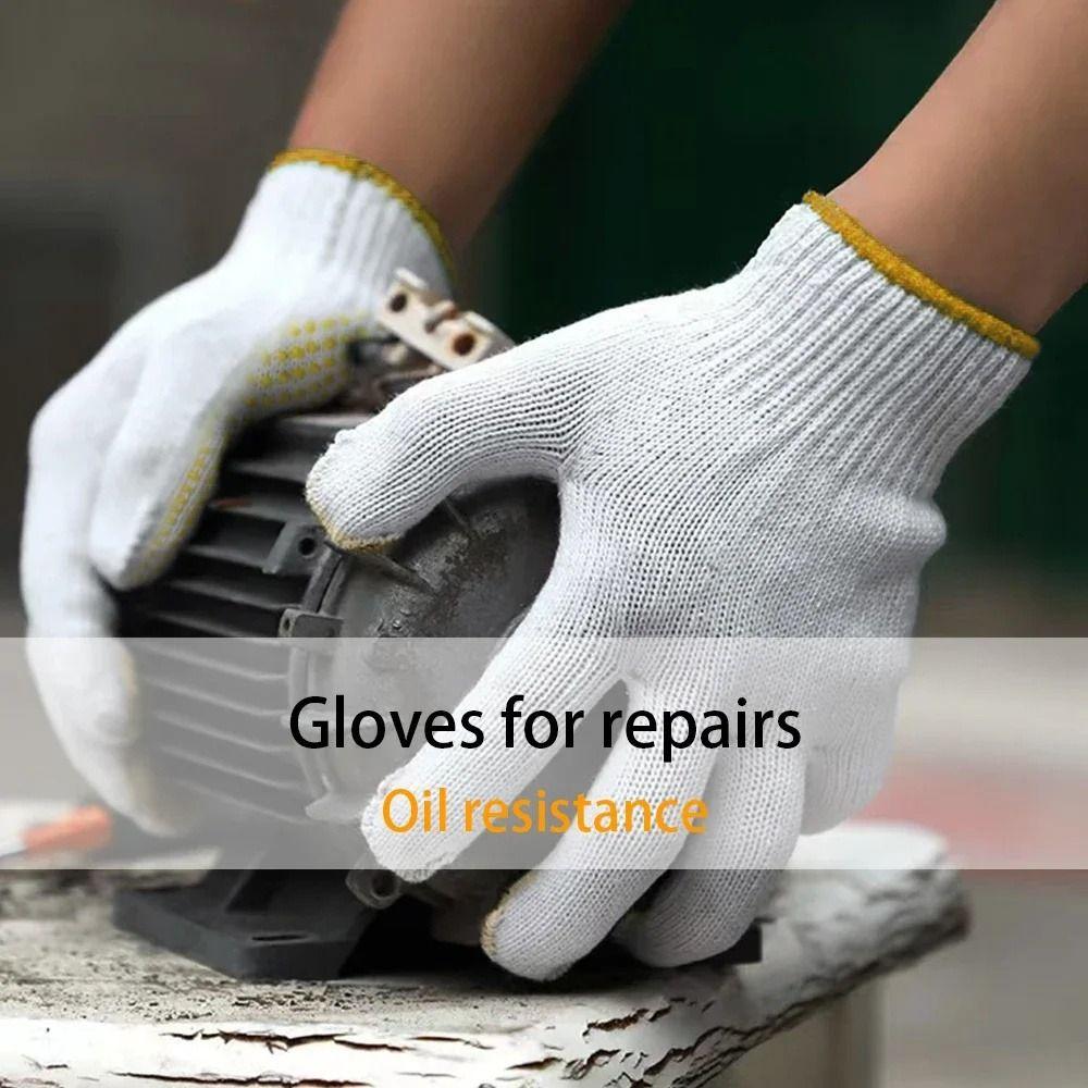 12 пар с точками Перчатки для защиты труда Противоскользящие перчатки для защиты рабочего места Промышленные складские перчатки