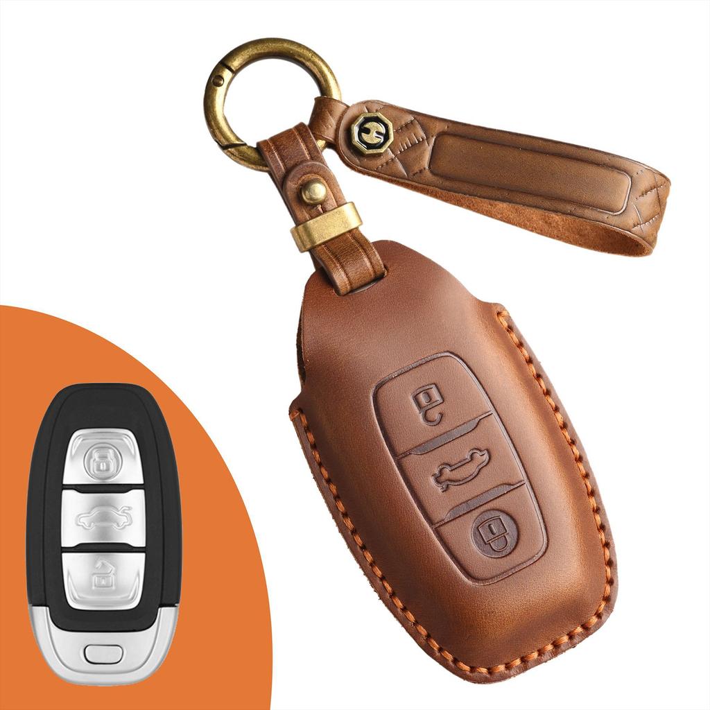 Ретро чехол для ключа подходит для Hongqi h5 h7 старый автомобиль ручной работы кожаный чехол для защиты ключа кольцо.