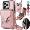 Crossbody Lanyard Multi Card Zipper Leather Wallet Phone Case for iPhone 15 14Plus 13 12 11Pro Max/Samsung S23 S22 S21 Ultra S20Plus S23 S21FE A14 A54