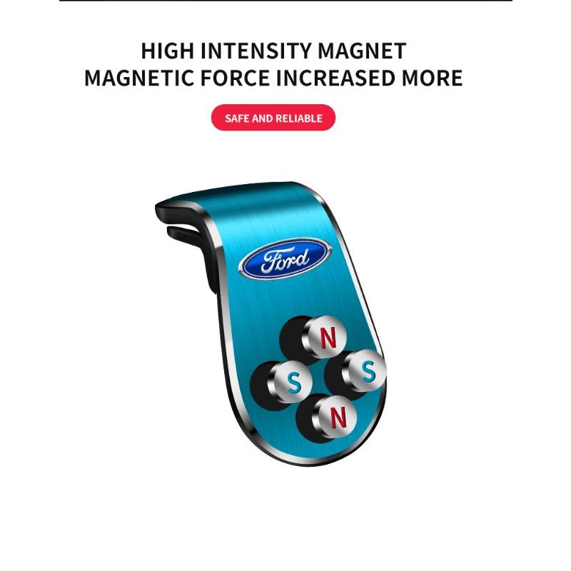 Car Magnetic L-shaped AMG Badge Car Dedicated GPS Phone Holder Car Goods For Ford Focus Mondeo Kuga Fiesta MK7 Escort Explorer Edge 2 4 MK2