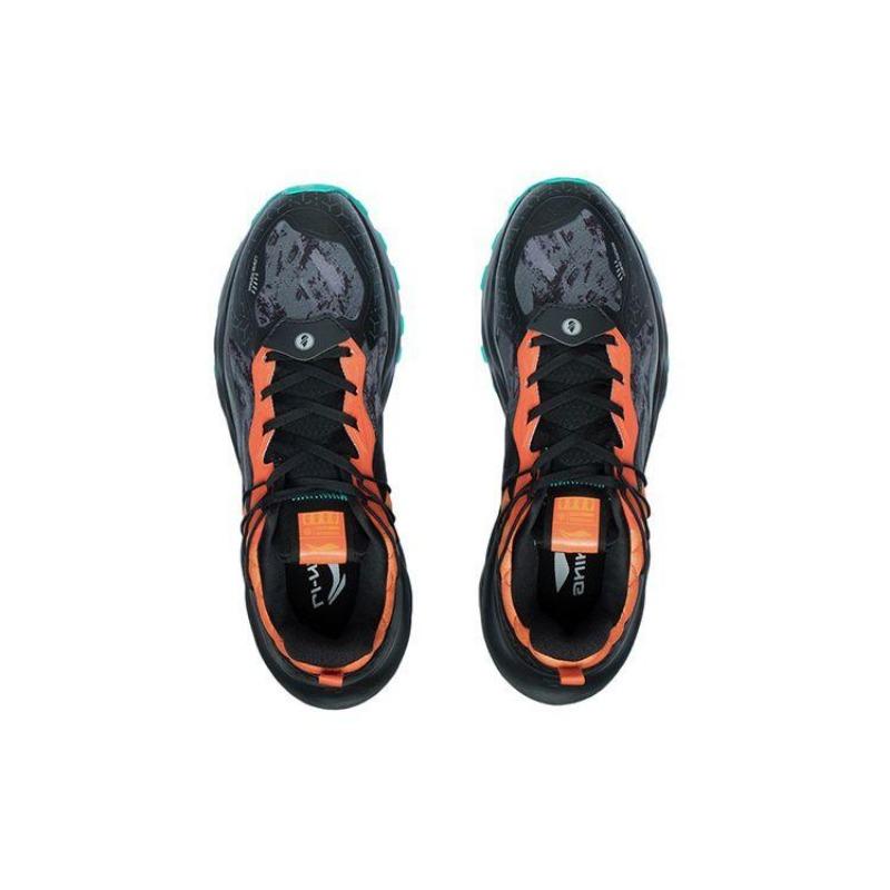 LiNing Protection Cloud PLUS Men Lightweight Low Top Running Shoes Black Orange AGLR231-4