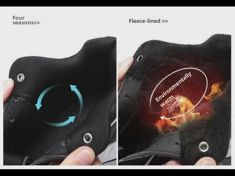 Men's Waterproof Leather Winter Running Shoes with Extra Warmth