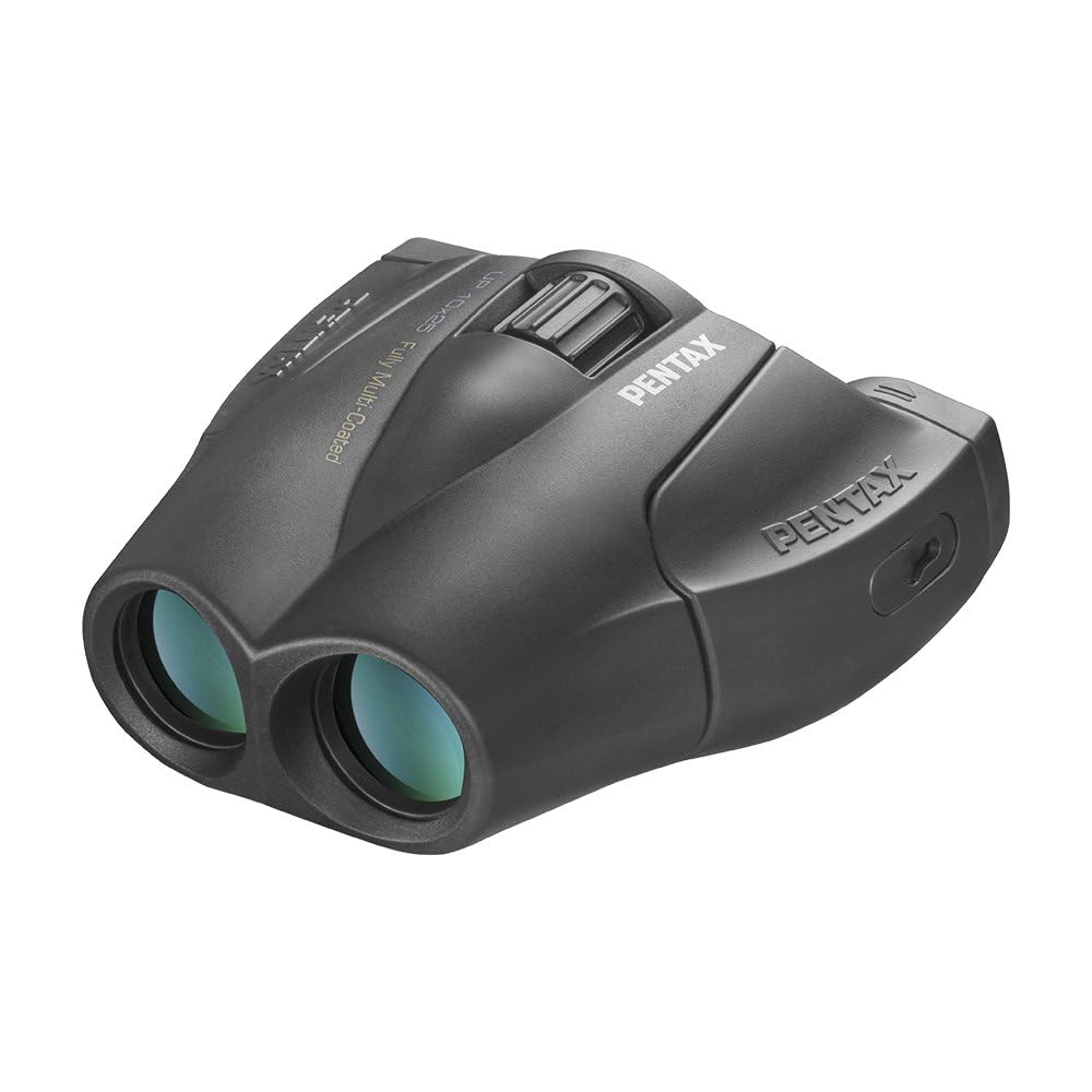 PENTAX UP 10x25 Binoculars, 10x Magnification, 25mm Lens Diameter, Includes Case and Strap, Compact and Lightweight, Fully Multi-Coated, Ideal for Fes